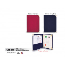 CH 215 Fine Velvet Certificate Holder